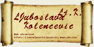 LJuboslava Kolenčević vizit kartica